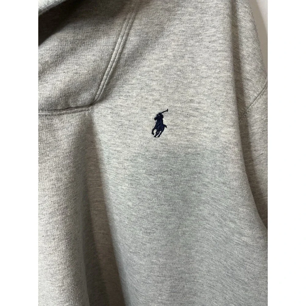 Polo by Ralph Lauren Light Gray Shawl Collar Sweatshirt with Navy Pony